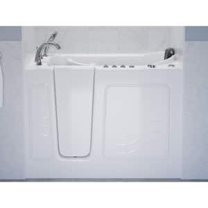 HD Series 53 in. Left Drain Quick Fill Walk-In Whirlpool and Air Bath Tub with Powered Fast Drain in White