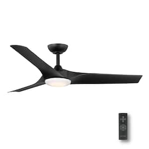 Gossamer 60 in. Integrated LED Indoor Matte Black Ceiling Fan with Remote Control and White Color Changing Light Kit