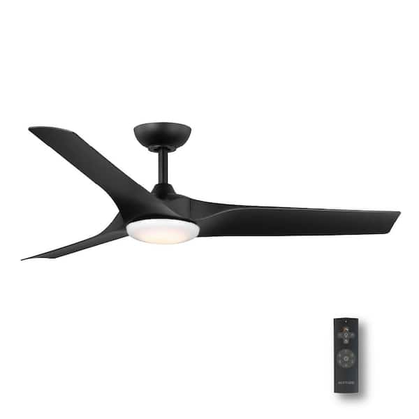 Altitude Gossamer 60 in. Integrated LED Indoor Matte Black Ceiling Fan with Remote Control and White Color Changing Light Kit