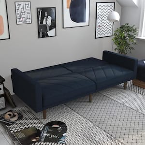 Paige Blue Linen Upholstered Futon