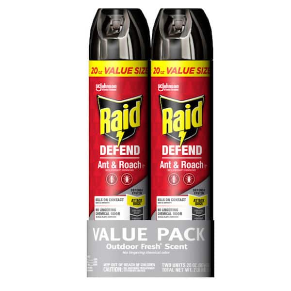 Raid Defend Ant and Roach Insect Killer Outdoor Fresh Twin Pack