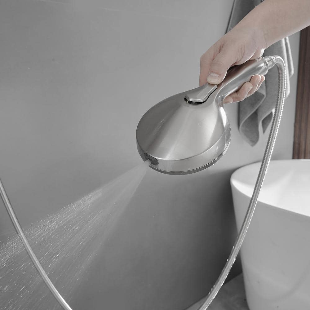 Brushed Nickel Dual Shower Head with Handheld and Rain Spray