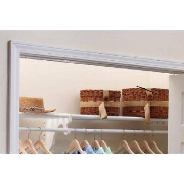 EZ Shelf 18 ft. Steel Closet Organizer Kit with 3-Expandable Shelf and Rod  Units in White with 2 End Brackets EZS-K-SCRW72-3-2 - The Home Depot