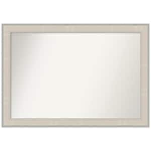 Cottage White Silver 40.5 in. W x 28.5 in. H Non-Beveled Coastal Rectangle Wood Framed Bathroom Wall Mirror in White