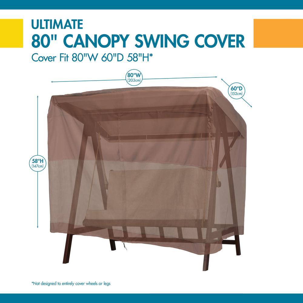 Ultimate 80 Inch Waterproof Beige and Brown Polyester Swing Cover