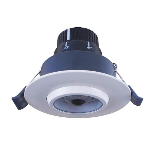 Armacost Lighting 3-3/8 in. 4000K Bright White Integrated LED Recessed Gimball Light Matte White Trim