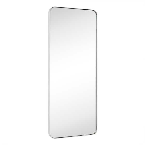 Kengston 20 in. W x 55 in. H Rectangular Stainless Steel Framed Wall Mounted Bathroom Vanity Mirror in Polished Nickel