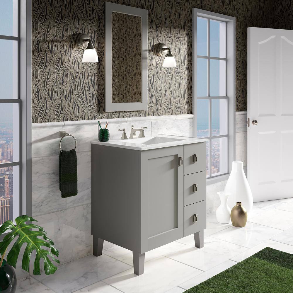 Mohair Grey 30" Freestanding Vanity with Chrome Hardware