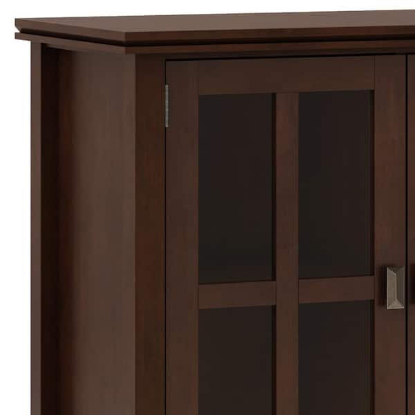 Simpli Home Artisan Medium Storage Cabinet in Tobacco Brown