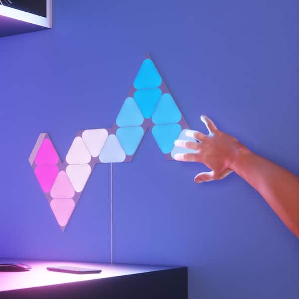 Nanoleaf Shapes - Modular Lighting Mini Triangles Smarter Kit RGBW LED  Light Panels 6500K (9-Pack) NL48-0003TW-9PK - The Home Depot