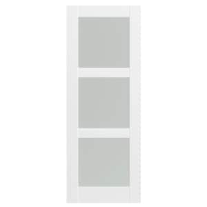 30 in. x 80 in. MDF, Painted, 3-Lite, Frosted Glass, White Pantry Door Panels, Single Interior Door Slab Without Hinges