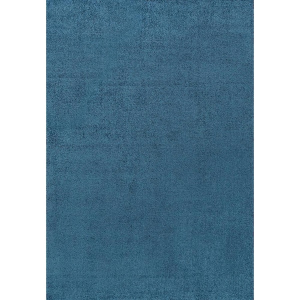 Photo 1 of Haze Solid Low-Pile Navy 8 ft. x 10 ft. Area Rug