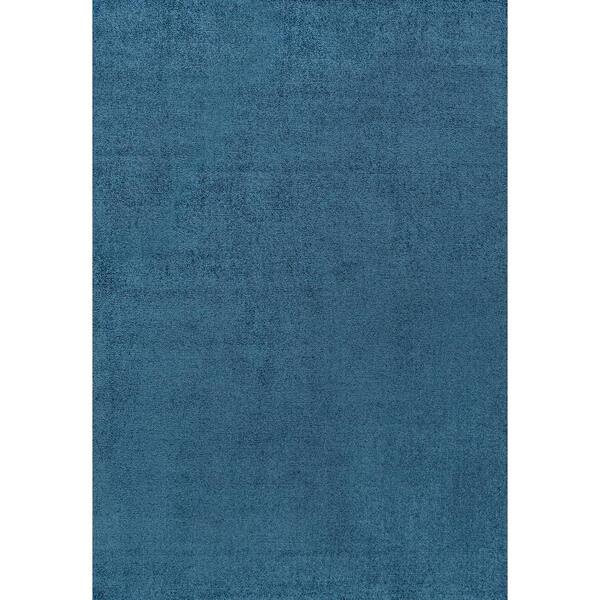 Photo 1 of Haze Solid Low-Pile Navy 8 ft. x 10 ft. Area Rug