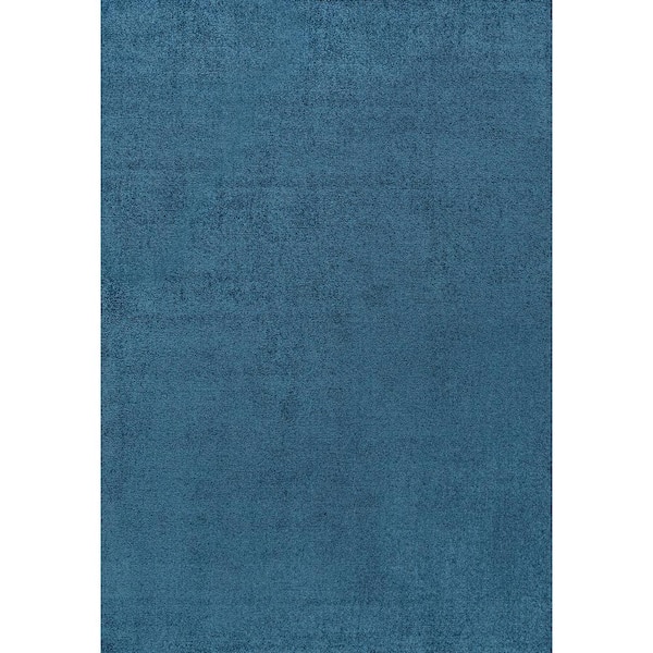Haze Solid Low-Pile Navy 8 ft. x 10 ft. Area Rug
