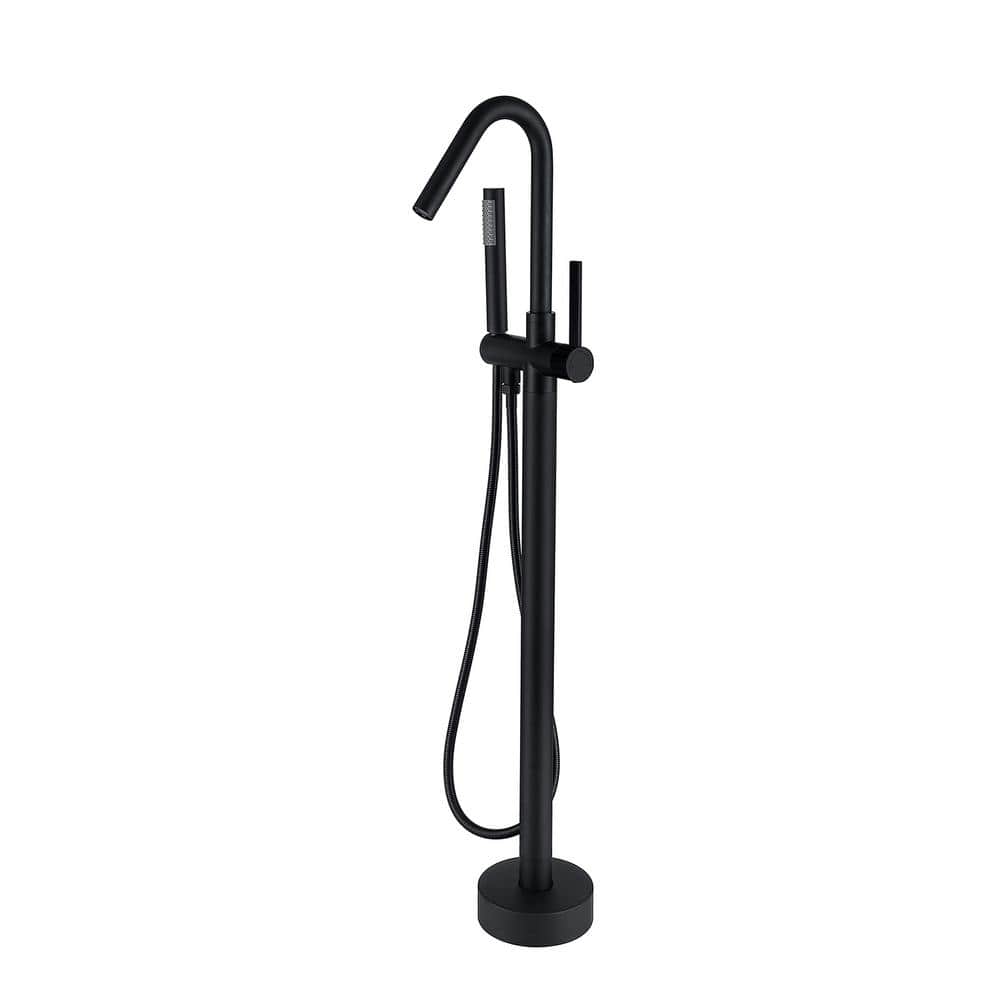 Single-Handle Claw Foot Freestanding Tub Faucet with Hand Shower in. Matte 