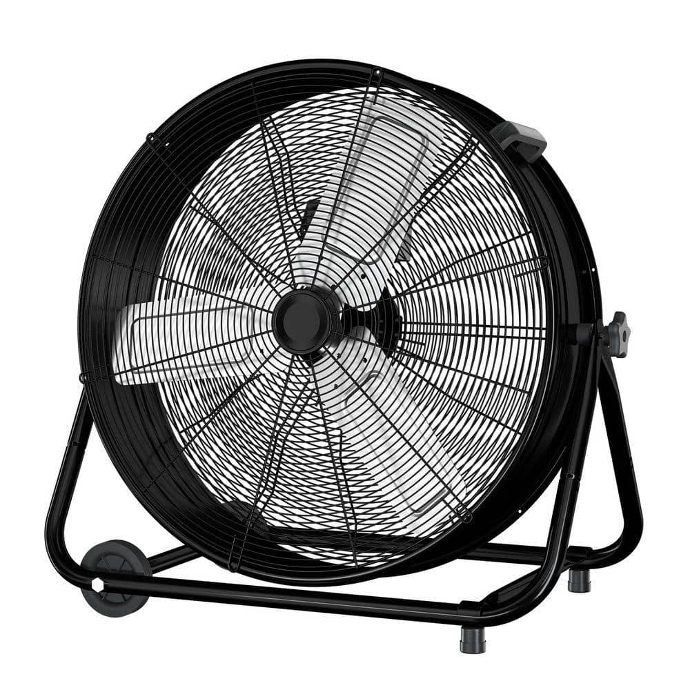 24 in. 3 fan speeds Drum Fan, 8900 CFM Air Circulation High Velocity Industrial Fan with 360° Adjustable Tilt in Black price history on PriceWatchPro