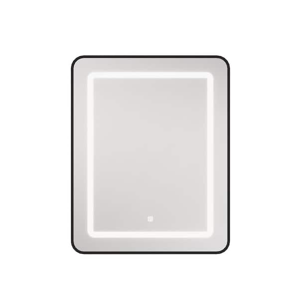 16 in. W x 24 in. H Bright Rectangular Silver Wall Mount LED Lighted Medicine Cabinet with Mirror