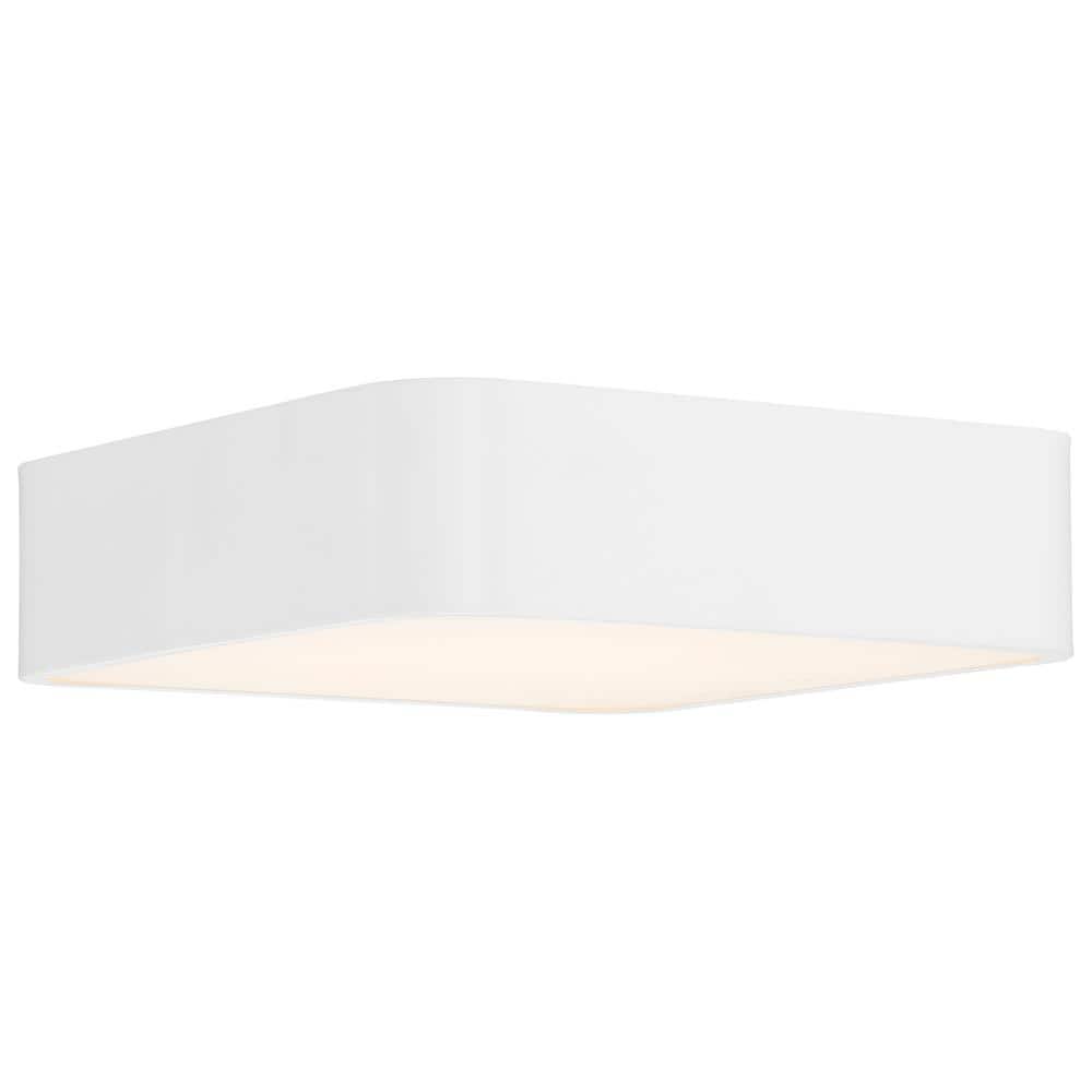 Granada Sleek White Glass 12" LED Flush Mount Ceiling Light