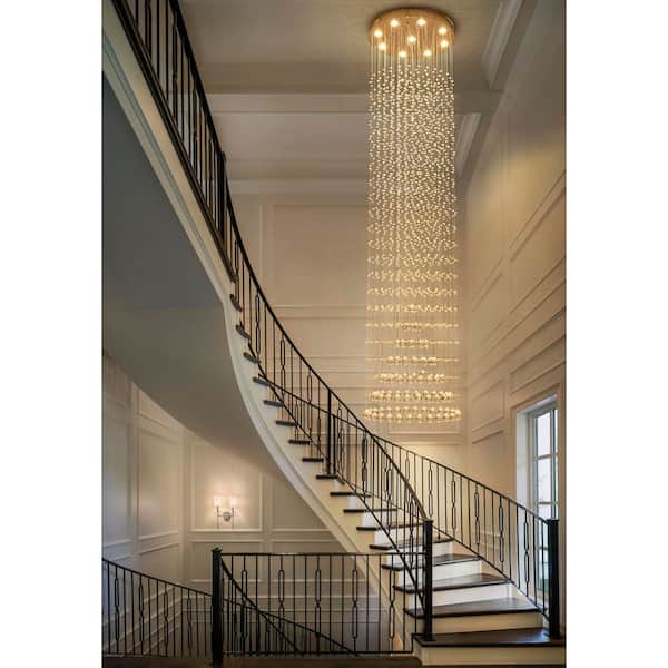 Alexander 9-Light Chrome Raindrop Crystal Chandelier for Foyer and Entryway