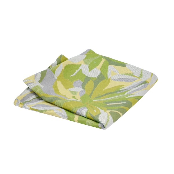 Astella Pacifica 24 in. x 24 in. Dewey Green Square Outdoor Throw Pillow Cover