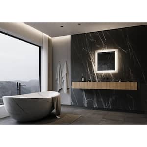 Serene 36 in. W x 36 in. H Square Frameless Backlit LED Wall Mounted Bathroom Vanity Mirror with Frosted Edges 6000K
