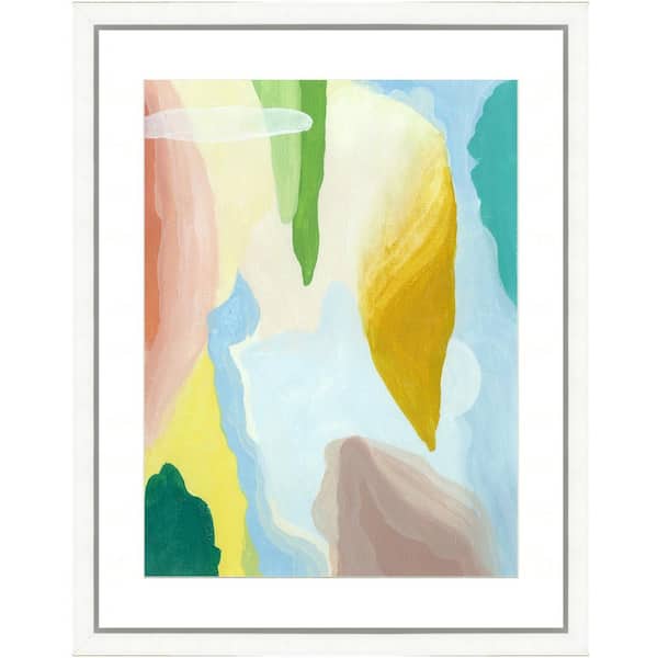 Vintage Print Gallery "Pastel watercolor VI" Framed Archival Paper Wall Art (26 in. x 32 in. in full size)