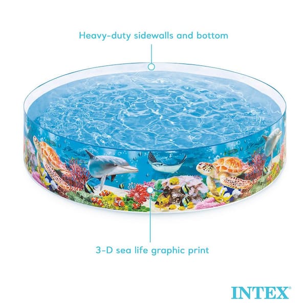 Deep Sea Blue 8 ft. x 18 in. SnapSet Instant Above Ground Round Swimming Kiddie Pool