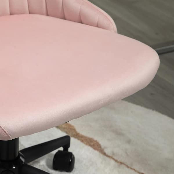 Vinsetto 24.5 x 23.5 x 38.5 Pink Polyester Swivel Rocker Task Chair with  Arms 921-330V80PK - The Home Depot