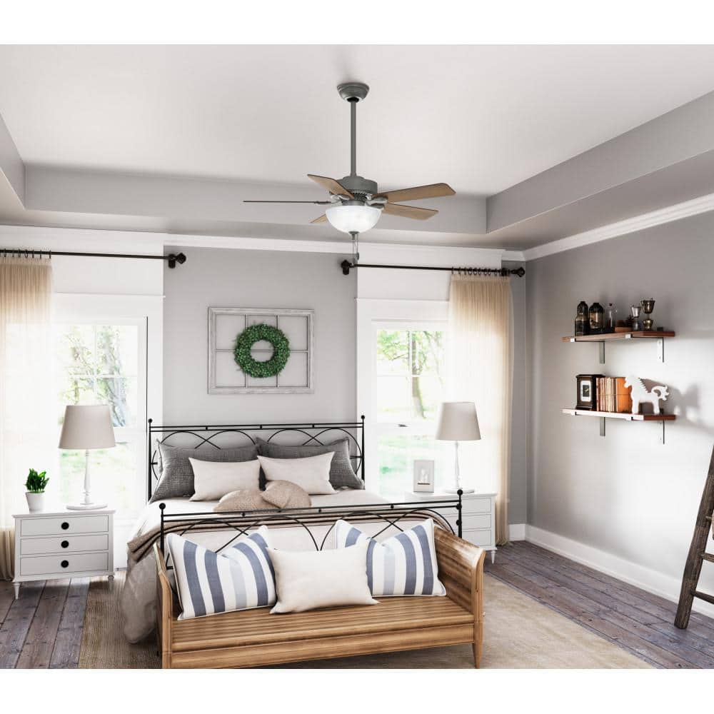 Hunter Swanson 44 in. Matte Silver Ceiling Fan with LED Light