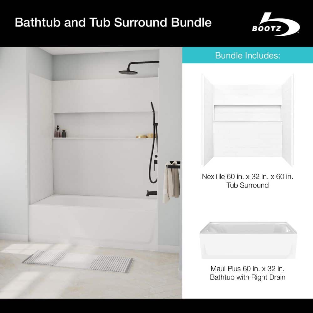 Bootz Industries NexTile 60 in. W x 32 in. D x 60 in. H Four-Piece