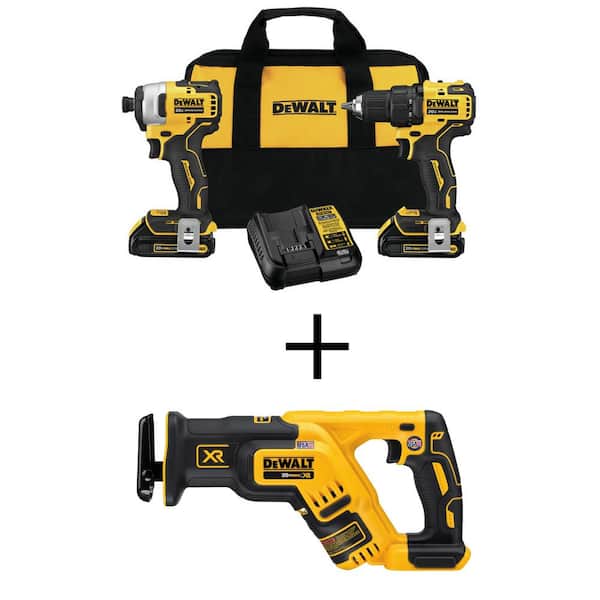 DeWalt 20-Volt Max Cordless Drill/Impact Combo Kit 2-Tool with 2 20-Volt 1.3Ah Batteries Charger u0026 Drywall Cut-Out Tool