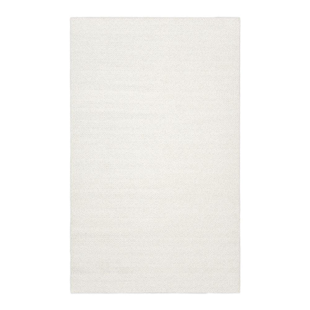 Handwoven Serenity Ivory Wool 8' x 10' Flatweave Area Rug