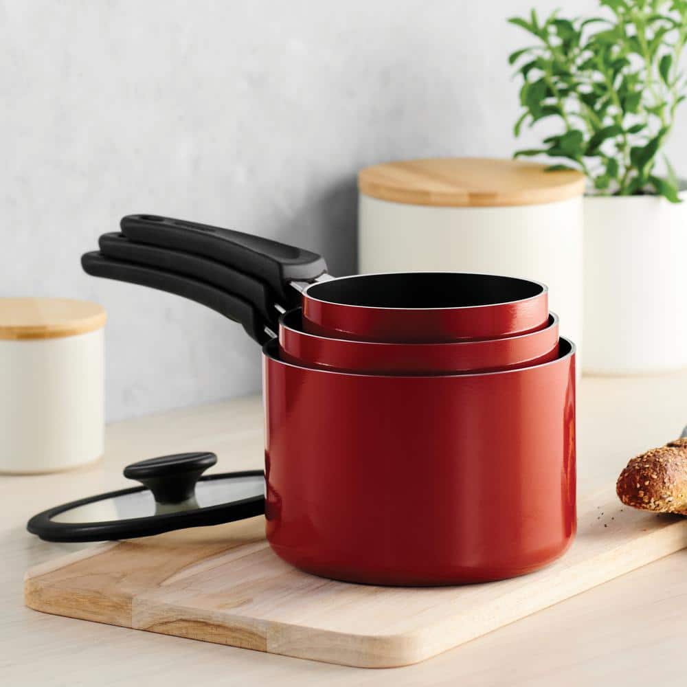 Tramontina Red Aluminum Non-Stick 6-Piece Nesting Cookware Set