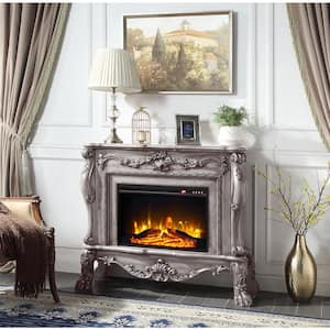 Dresden 47 in. Freestanding Wooden Electric Fireplace in Vintage Bone White