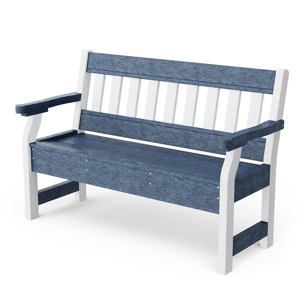 Heritage Patriot Blue and White HDPE Plastic Outdoor Garden Bench price history on PriceWatchPro