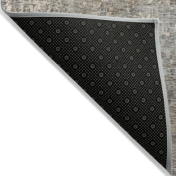 Beige, Gray, Taupe 5 ft. x 8 ft. Woven Abstract Polyester Rectangle Indoor/Outdoor Area Rug