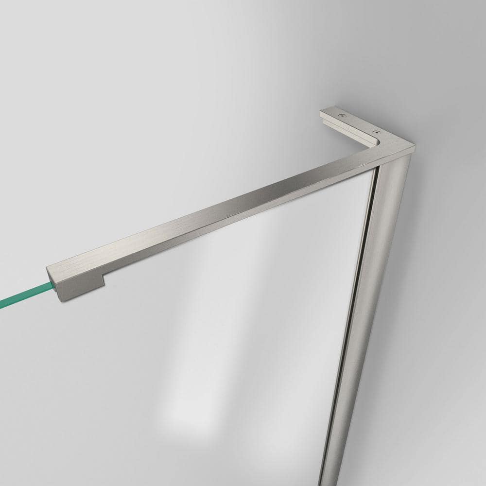 Unidoor-LS 37'' Frameless Clear Glass Swing Shower Door with Black Hardware