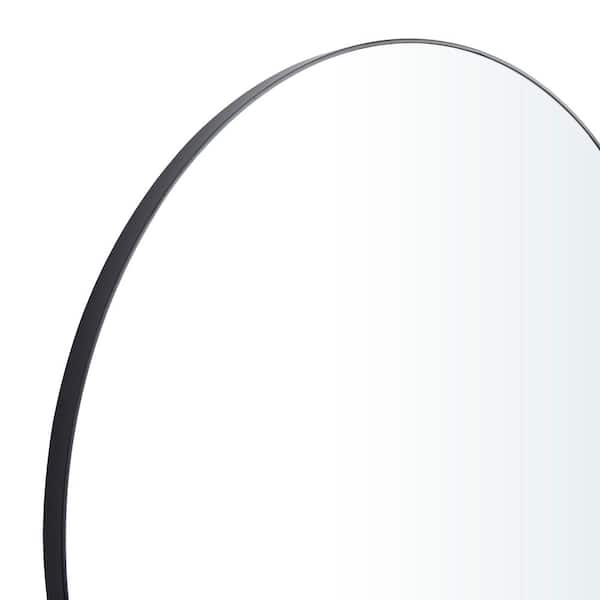 Litton Lane 42 in. x 42 in. Simplistic Round Framed Black Wall