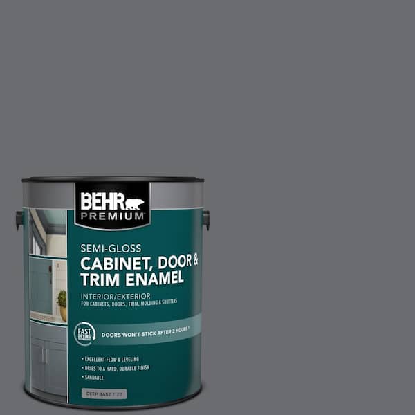 1 gal. #PPF-49 Platinum Gray Semi-Gloss Enamel Interior/Exterior Cabinet, Door & Trim Paint