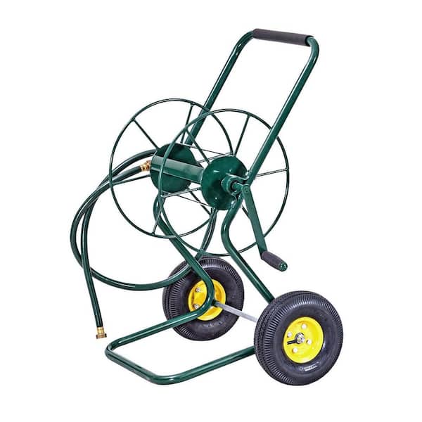 ANGELES HOME 200 ft. Garden Steel Frame Wheeled Hose Reel Cart