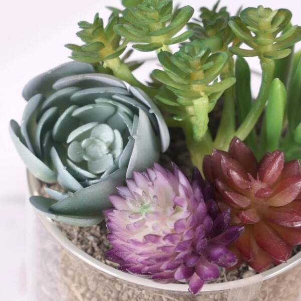 5.1 in. 14-Pieces Fake Succulents Unpotted Realistic