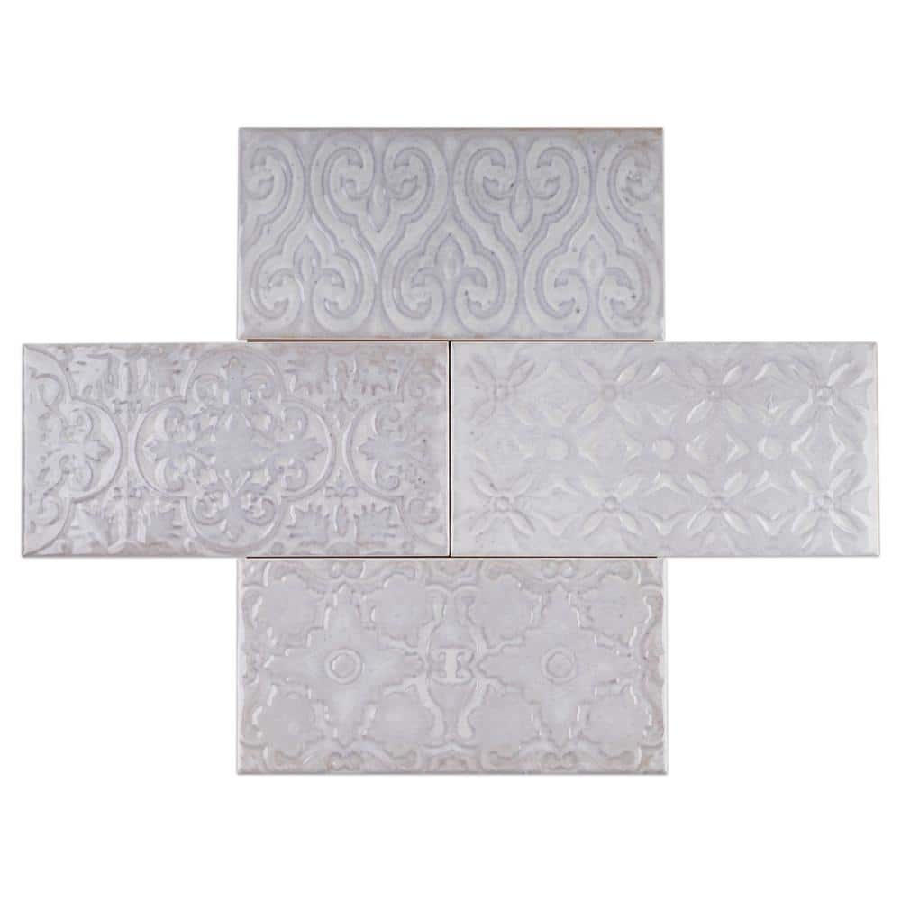 Zurbaran Gris Polished Ceramic Subway Wall Tile Set