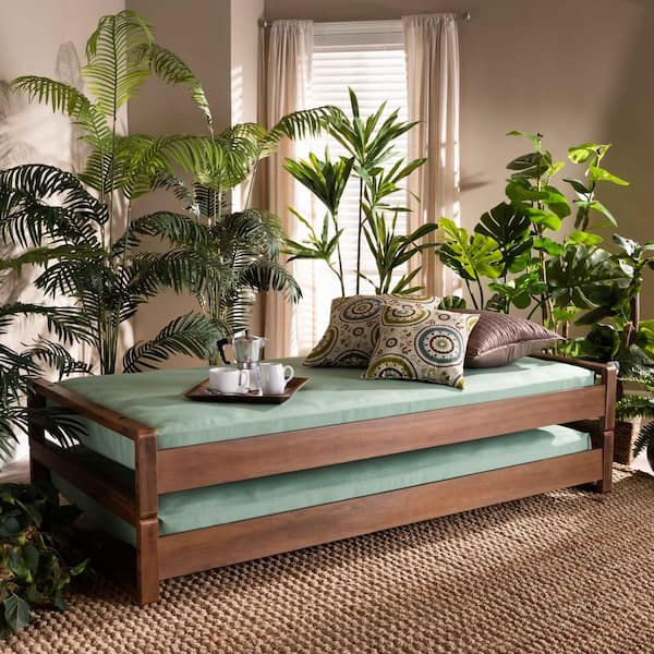 Baxton Studio Klara Walnut Expandable Bed Frame 168-10730-HD Baxton Studio Klara Walnut Expandable Bed Frame 168-10730-HD