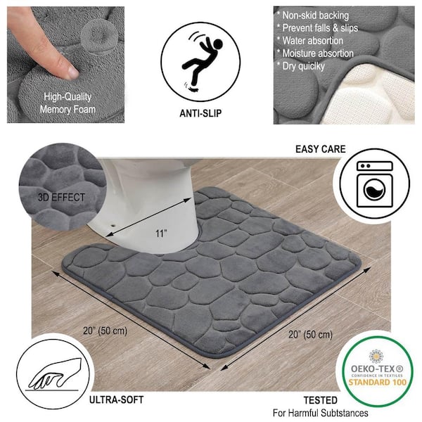 Over the Floor 3-Piece Bathroom Mat Set, Extra Soft Memory Foam Combo -  HeadClicks
