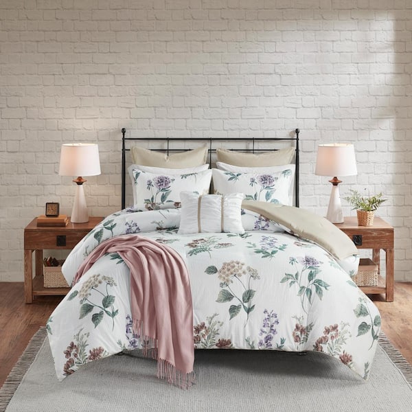 Madison Park Cal King store 7 Piece Printed Seersucker Comforter Set