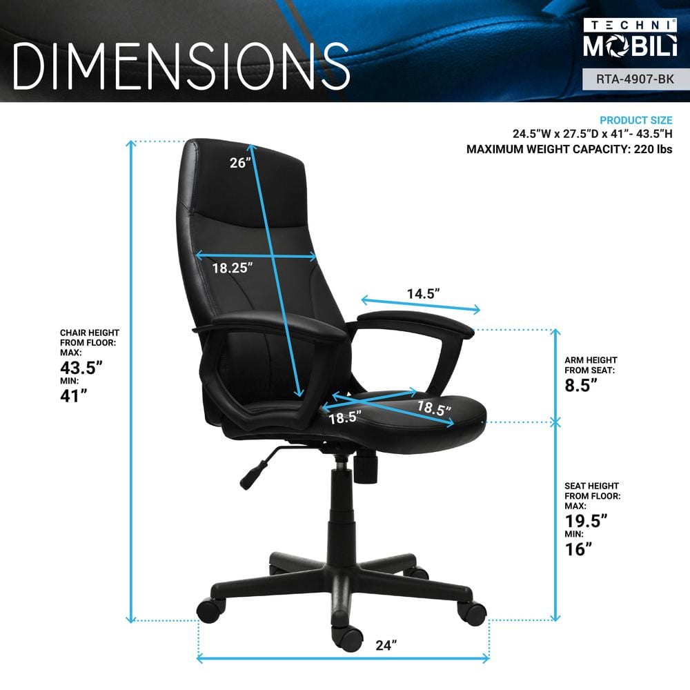 Black Medium Back Swivel Executive Office Chair
