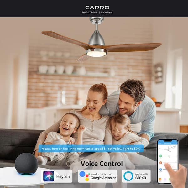 Antrim 52 in. Dimmable LED Indoor/Outdoor Nickel Smart Ceiling Fan with Light and Remote, Works with Alexa/Google Home