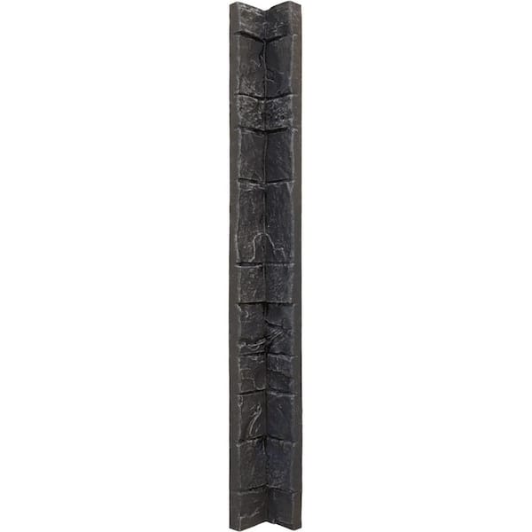 Ekena Millwork 3 in. x 3 in. Dark River Composite Universal Inside Corner for StoneWall Faux Stone Siding Panels
