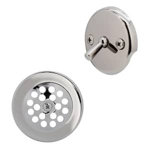 Beehive Grid Tub Trim Grate with Trip Lever Faceplate in Polished Chrome