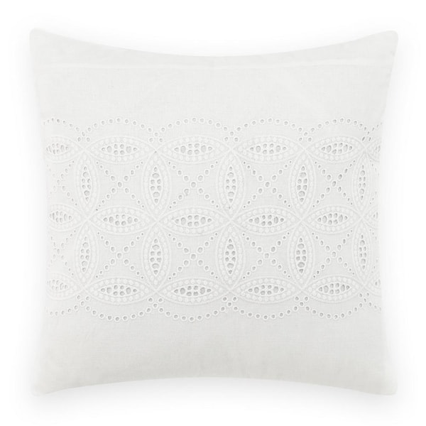 Brielle Home Lennon Textured Throw Pillow White